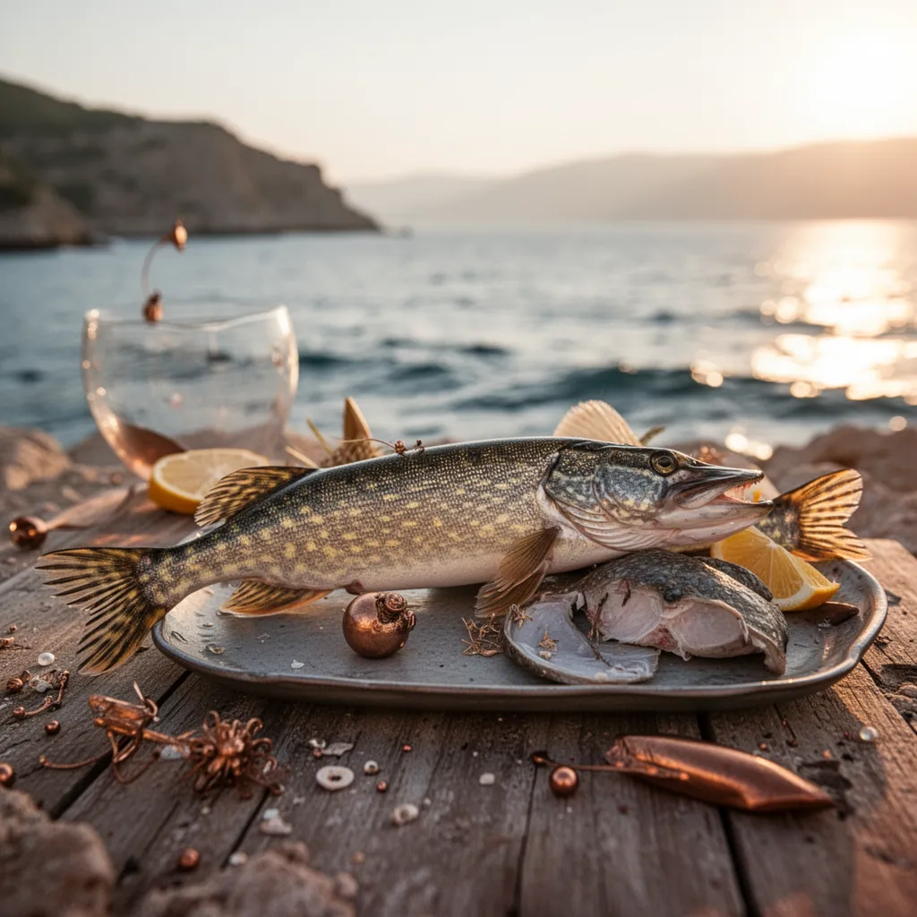 Gros plan sur la gueule ouverte d'un brochet tenu par un pêcheur, montrant les rangées de dents acérées