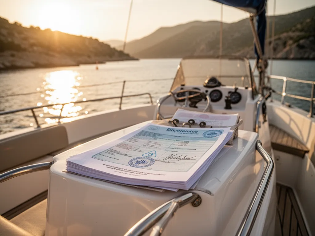 Petit bateau à moteur blanc glissant sur une mer turquoise près d'une côte rocheuse